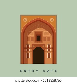 Portão de entrada de edifício mogol - ilustração de estoque como arquivo EPS 10