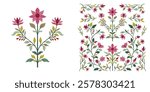 Mughal decorative ornamental floral. Vintage intricate traditional mughal style with flowers and foliage. Vector illustration.