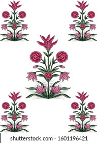 Mughal floral motif vector art