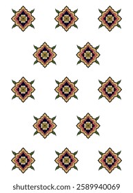 Mughal floral motif vector art