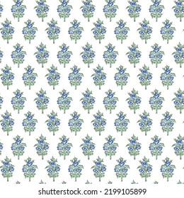 mughal floral Paisley design pattern,mughal blue motif pattern on white background used for textile nad karbed designs. 