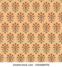 mughal flower bunch cream ground pattern  