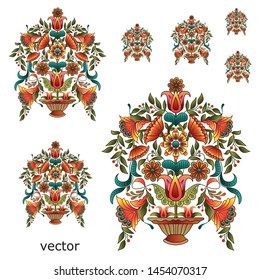 mughal  flower  motif  bunch design white background