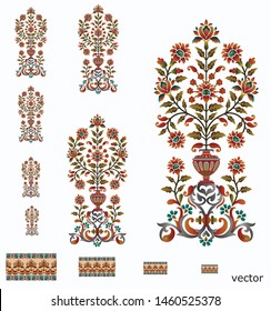 mughal  flower  motif  bunch   design white  white background