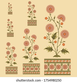 mughal flower motif bunch design