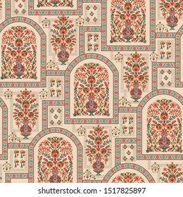 Mughal Flower Motif Bunch Pattern Design