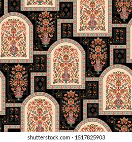 mughal flower motif bunch pattern design