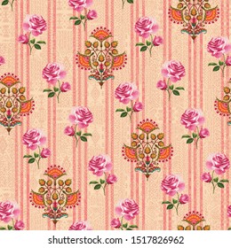 mughal flower motif bunch pattern design