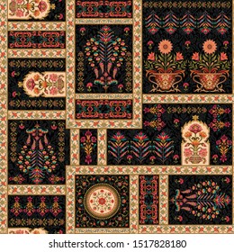 mughal flower motif bunch pattern design