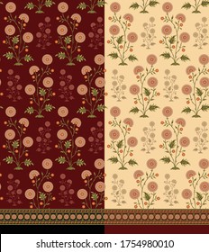 Mughal Flower Motif Bunch Pattern  Design