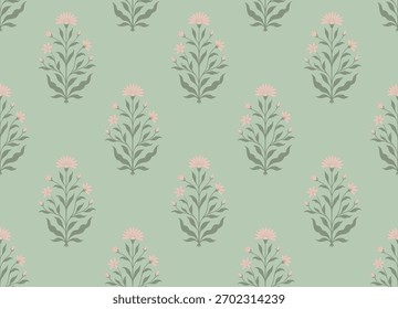 Motivo de flor mogol sin patrón. Ilustración de patrón de flores tradicional. Patrón de flores para la moda, tela, textil y Fondo de pantalla.