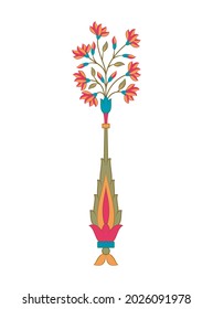 mughal flower motif white background