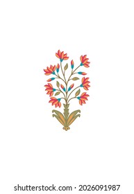 Mughal Flower Motif White Background