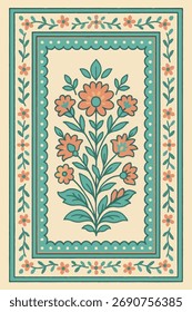 mughal and geometrical allover design for printing