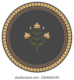 Mughal islamic inspired dinner plate print , floral print , wall plate print , vector , editable