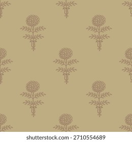 padrão mughal marigold, impressão sem emenda