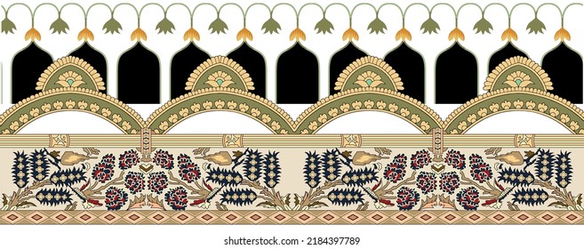 Mughal Mehrab and Floral Design