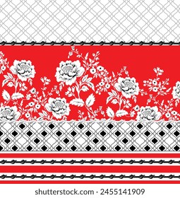 Mughal Motif Ornament Seamless Pattern Multi Color Motif Background