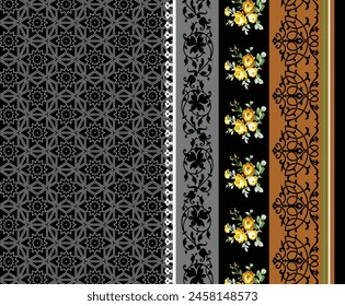 Mughal Motif Ornament Seamless Pattern Multi Color Motif Background