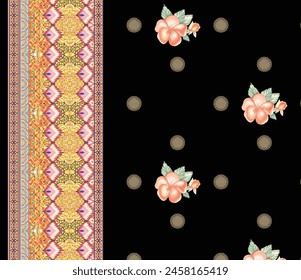 Mughal Motif Ornament Seamless Pattern Multi Color Motif Background