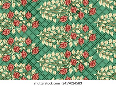 Mughal Motif Ornament Seamless Pattern Multi Color Motif Background