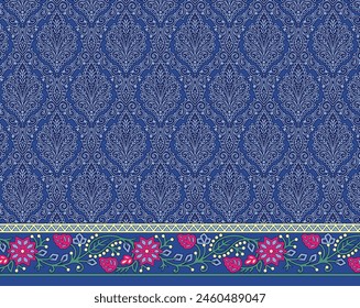 Mughal Motif Ornament Seamless Pattern Multi Color Motif Background