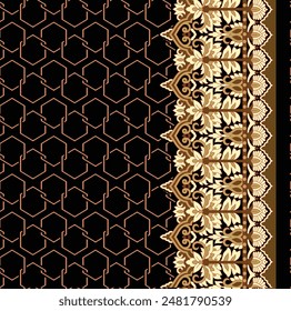 Mughal Motif Ornament Seamless Pattern Multi Color Motif Background