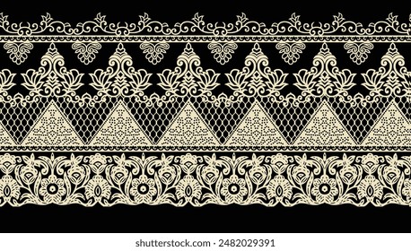 Mughal Motif Ornament Seamless Pattern Multi Color Motif Background