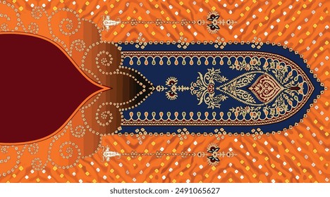 Mughal Motif Ornament Seamless Pattern Multi Color Motif Background
