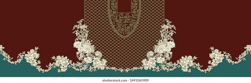 Mughal Motif Ornament Seamless Pattern Multi Color Motif Background