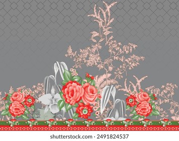 Mughal Motif Seamless Ornament Pattern Motif Background