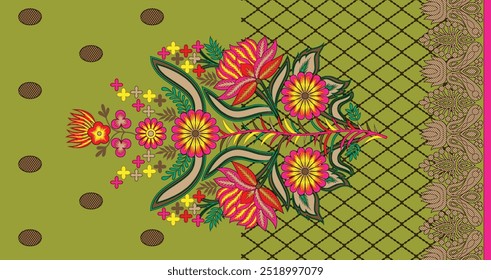 Ornamento Mughal Plano de Fundo de Motivo de Várias Cores de Padrão Sem Costura