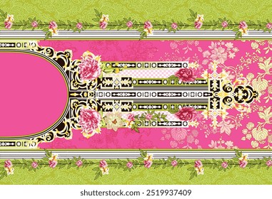 Ornamento Mughal Plano de Fundo de Motivo de Várias Cores de Padrão Sem Costura