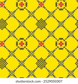 Mughal Ornament Seamless Pattern Multi Color Motif Background