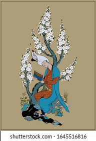 Mughal Paintings Miniature vector art 