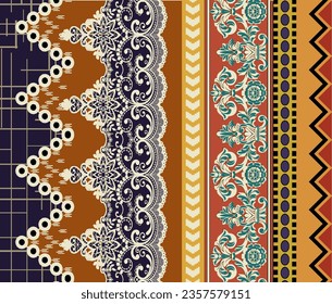 Mughal paisley  textile digital design motif pattern ikat rugs ethnic style wallpaper and gift card front back and dupatta print in fabric.