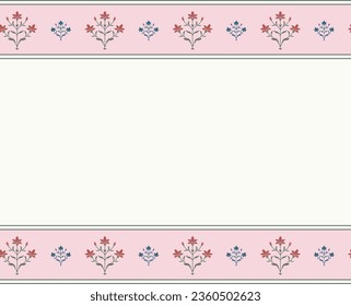 Mughal print border , seamless print , floral seamless border , islamic