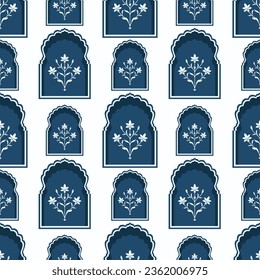 Mughal seamless pattern , mughal art pattern jharoka floral motif mughal floral print for print on demand , textile , crockery wallpaper stationary