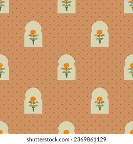 Mughal seamless pattern , mughal art pattern jharoka floral motif mughal floral print for print on demand , textile , crockery wallpaper stationary