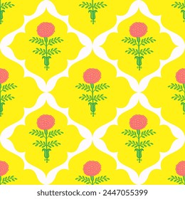 Mughal seamless pattern , mughal art pattern jharoka floral motif mughal floral print for print on demand , textile , crockery wallpaper stationary