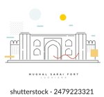 Mughal Serai Fort, Doraha - Ludhiana - Stock Illustration as EPS 10 File