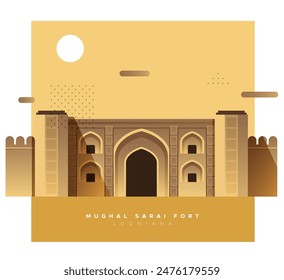 Mughal Serai Fort, Doraha - Ludhiana - Ilustración de stock con EPS 10 Archivo