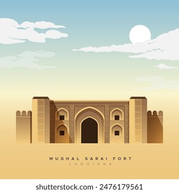 Mughal Serai Fort, Doraha - Ludhiana - Stock Illustration as EPS 10 File