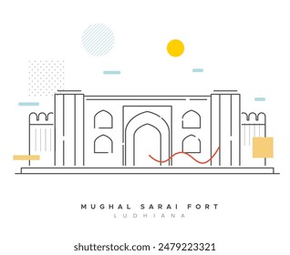 Mughal Serai Fort, Doraha - Ludhiana - Stock Illustration as EPS 10 File