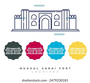 Mughal Serai Fort, Doraha - Ludhiana - Ilustración de stock con EPS 10 Archivo