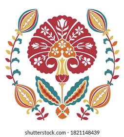 Mughal suzani  flower motif digital print