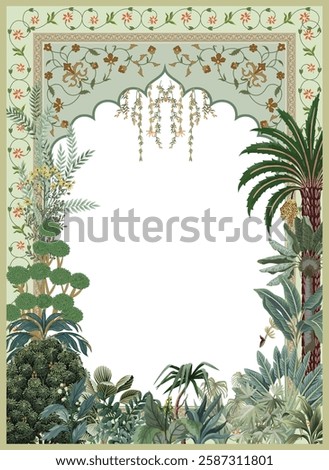 Mughal Wedding Card, Mughal Arch, Indian Wedding Invitation Card.