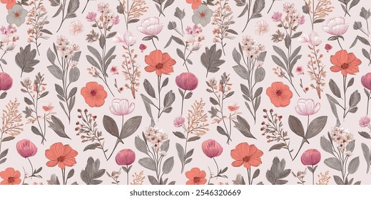 Mughal-Inspired Floral Ornamental Motif in Seamless Pattern Vector Repeat with a Lively Multicolor Palette, Perfect for Wallpaper and Wrapping.
