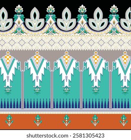 Mughal-inspired nebula-like floral textures set against symmetrical geometric grids for galactic wallpapers, futuristic gift wraps, and artistic textiles.