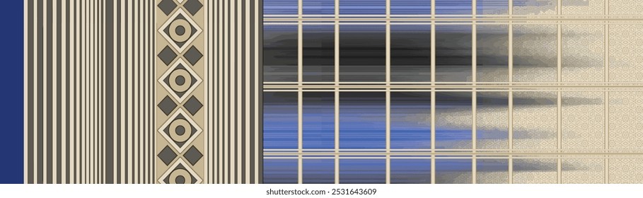 Motivo ornamental inspirado em mogóis em design contínuo com uma paleta multicor viva.